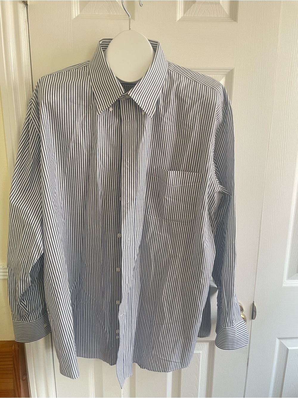 Ralph Lauren Men’s Long-Sleeve Button-Down Stripe Shirt - Navy & White